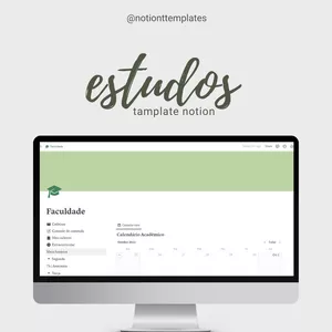 Imagem de capa para o Curso online Template Notion - Estudos