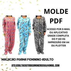 Imagem de capa para o Ebook MACACÃO PIJAMA FEMININO ADULTO