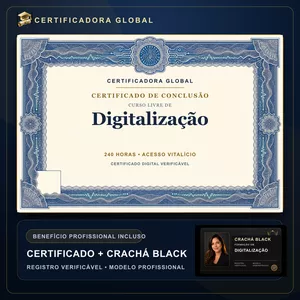Imagem do curso 🔥 BOLSA 100% [APLICADA] - [MATRÍCULA] CURSO DE FORMAÇÃO EM DIGITALIZAÇÃO - ACESSO VITALÍCIO - CRACHÁ BLACK + REGISTRO - CASHBACK R$ 25 - BÔNUS APOSTILA EXTRA - FP
