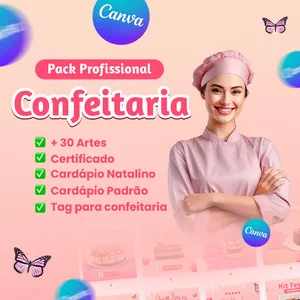 Imagem de capa para o Ebook Pack Profissional (Editável) Confeitaria 
