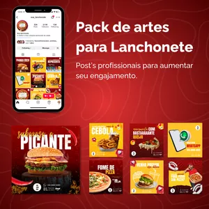 Imagem de capa para o Curso online Pack de artes - Social Media Lanchonete