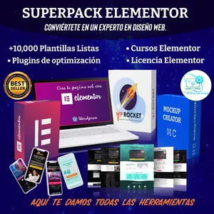 Imagen de portada para Curso online Pack de paginas web en Elementor 100% Editables + 10.000 Templates