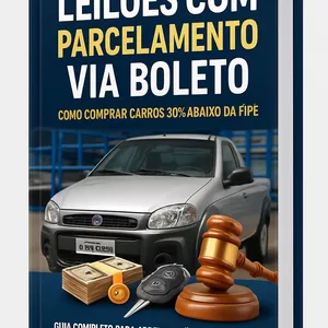 Imagem de capa para o Ebook Compre Carro no Leilão Parcelado no Boleto - Guia Completo e Atualizado
