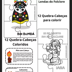 Imagem de capa para o Ebook KIT DE QUEBRA-CABEÇA LENDAS DO FOLCLORE