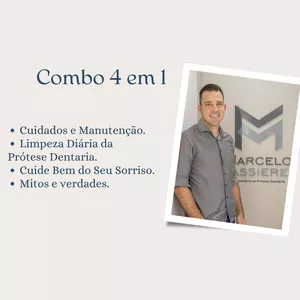 Imagem de capa para o Ebook Combo 4 em 1 - Guia Completo para Quem Usa Prótese Dentária