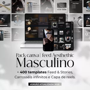 Imagem do curso Pack canva  | feed Masculino