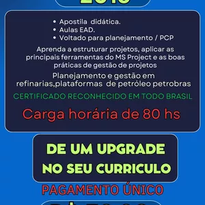 Imagem de capa para o Ebook curso completo MS PROJECT 2016 COM CERTIFICADO RECONHECIDO EM TODO BRASIL