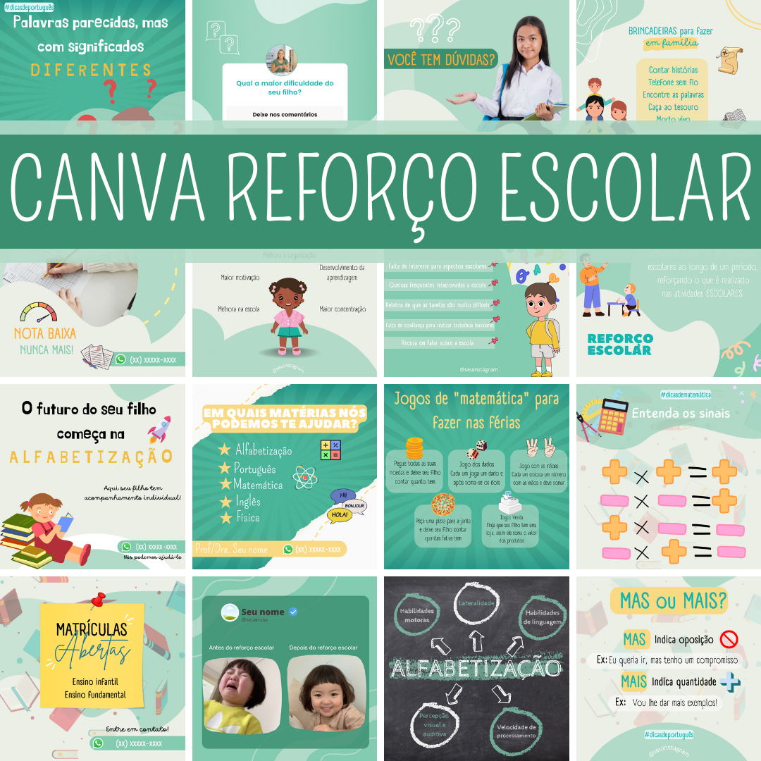 Imagem de Canva REFORÇO ESCOLAR criado por Magda Spengler na hotmart