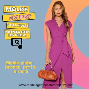Imagem de capa para o Ebook VS MOLDE EM PDF - VESTIDO TRANSPASSADO COM MANGA JAPONESA (COM VÍDEO DE MONTAGEM DA PEÇA)