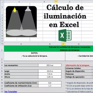 Imagen de portada para Curso online Calculo de iluminación Excel 
