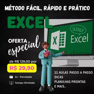 Imagem de capa para o Curso online Excel Fácil, Rápido e Prático!