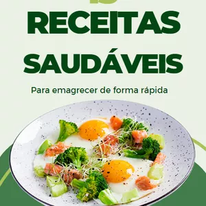 Imagem de capa para o Ebook 15 Receitas saudáveis para emagrecer de forma rápida