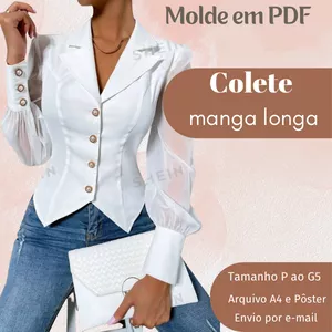 Imagem de capa para o Ebook MOLDE EM PDF COLETE MANGA LONGA 