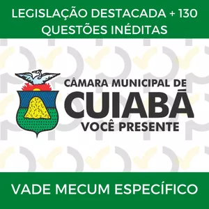 Imagem de capa para o Ebook Legislação Destacada + 130 Questões Inéditas - ConcursoCâmara Municipal de Cuiabá - Todos os Cargos
