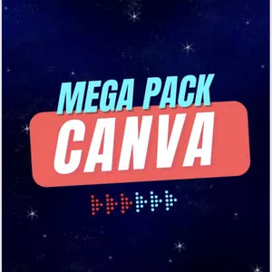 Imagem de capa para o Ebook MEGA PACK CANVA 