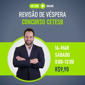 Imagem de capa para o Curso online Concurso Público CETESB 2024: Revisão de Véspera Ao Vio