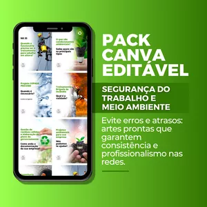 Imagem de capa para o Curso online Pack Canva Segurança do Trabalho e Meio Ambiente