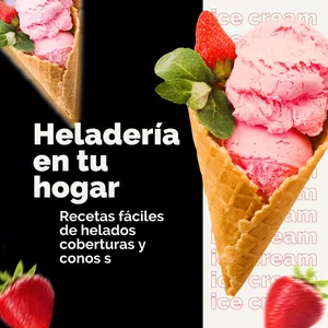 Imagen de portada para Ebook Heladería en tu hogar recetas fáciles de helados coberturas y conos 