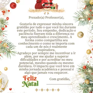 Imagem de capa para o Curso online *CARTÃO AGRADECIMENTO PROFESSOR(A) FIM DO ANO LETIVO * 🎁🎄  
