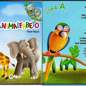 Imagem de capa para o Ebook Animalfabeto.pdf 27 paginas em pdf cada letra faz referencia a um animal
