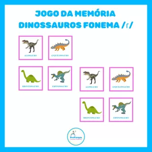 Imagem de capa para o Ebook Jogo da Memória Dinossauros Fonema /ɾ/ 