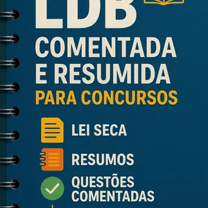 Imagem de capa para o Ebook LDB comentada e resumida para Concursos