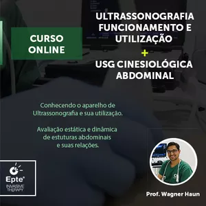 Imagem de capa para o Curso online CURSO DE ULTRASSONOGRAFIA CINESIOLÓGICA: FUNCIONAMENTO E UTILIZAÇÃO + PAREDE ABDOMINAL