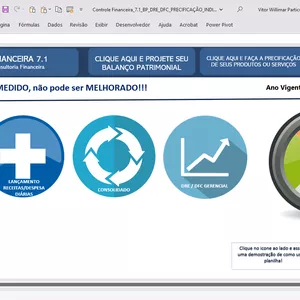 PLANILHA DE GESTÃO FINANCEIRA 7.3 INCLUI PLANILHA DE PRECIFICAÇÃO COM MARGEM DE CONTRIBUIÇÃO, MARKUP E PREÇO IDEAL!
