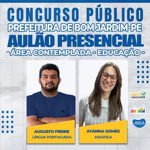 Imagem de capa para o Evento online AULÃO PRESENCIAL - BOM JARDIM/PE (FACET) - EDUCAÇÃO