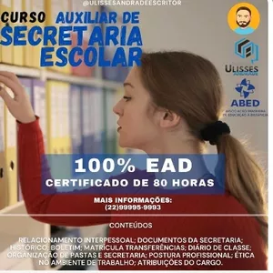 Imagem de capa para o Curso online Curso de Auxiliar de Secretaria Escolar
