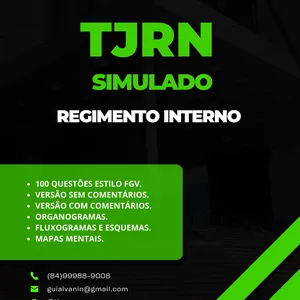 Imagem de capa para o Ebook Simulado Regimento Interno do TJRN. 