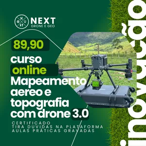 Imagem de capa para o Curso online Mapeamento Aéreo e Topografia com Drone 3.0 2025