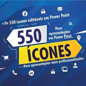 Imagem de capa para o Curso online Mais de 550 ícones editáveis para apresentação em Power Point