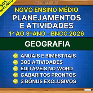 Imagem do curso GEOGRAFIA - Planejamentos e Atividades - Ensino Médio - BNCC 2026