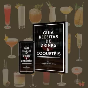 Imagem de capa para o Ebook Guia Receitas de Drinks e Coquetéis