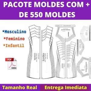 Imagem de capa para o Ebook PACOTE DE MOLDES COM + DE 550 MOLDES