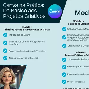 Imagem do curso Canva na Prática:  Do Básico aos  Projetos Criativos