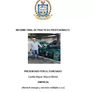 Imagen de portada para Ebook  informe de práctica profesional de ingeniería mecánica  eléctrica 