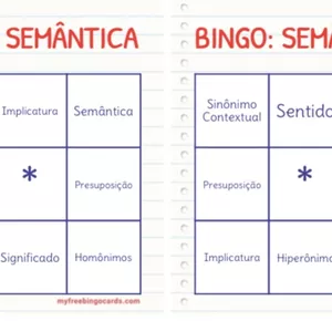 Imagem de capa para o Ebook BINGO SEMÂNTICA - LÍNGUA PORTUGUESA