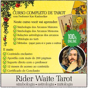 Imagem principal do produto Curso Completo de Tarô - Rider Waite Tarot