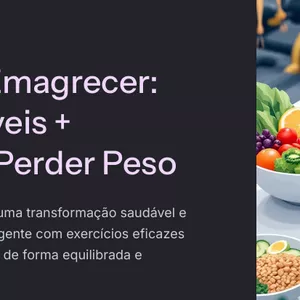 Imagem de capa para o Ebook Guia Completo para Emagrecer com Saúde: Receitas e Exercícios