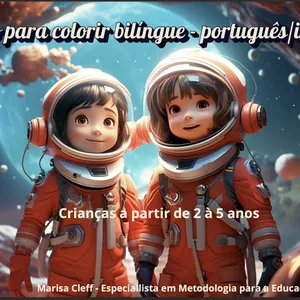 Imagem de capa para o Ebook Livro para colorir bilíngue português/inglês