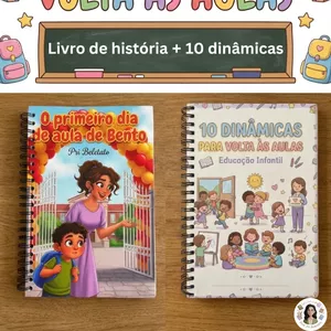 Imagem de capa para o Ebook Volta às aulas - livro infantil + 10 dinâmicas