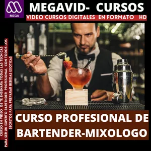 Imagen de portada para Curso online CURSO PROFESIONAL DE BARTENDER -MIXOLOGO + BONUS DE OBSEQUIO