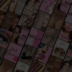 Imagem de capa para o Ebook Pack Canva 50 Templates Editáveis Nicho Maquiagem