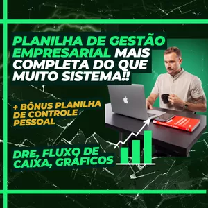 Curso Planilha de Gestão Financeira para Empresas - Completa Versão 2025 | Fluxo de Caixa, DRE, Investimentos + vídeo aula + Bônus Planilha de Controle Pessoal 