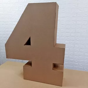 Imagem de capa para o Ebook Número 4 Moldes de Numero Quatro Para Imprimir Como Fazer O número 4 de papelão grande 3D para decoração de festa