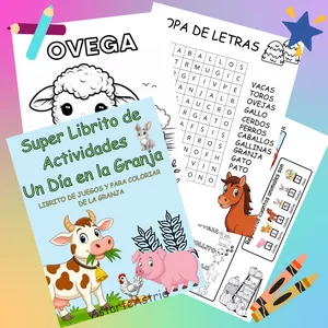 Imagen de portada para Ebook Cuaderno Infantil Multijuegos: Diversión y Aprendizaje en la Granja