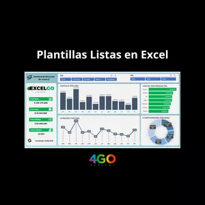 Imagen de portada para Curso online Plantillas listas en Excel (Dashboards Dominadores) 4 Go Academy