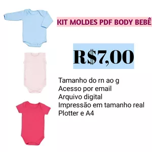 Imagem principal do produto Kit moldes pdf body bebê 